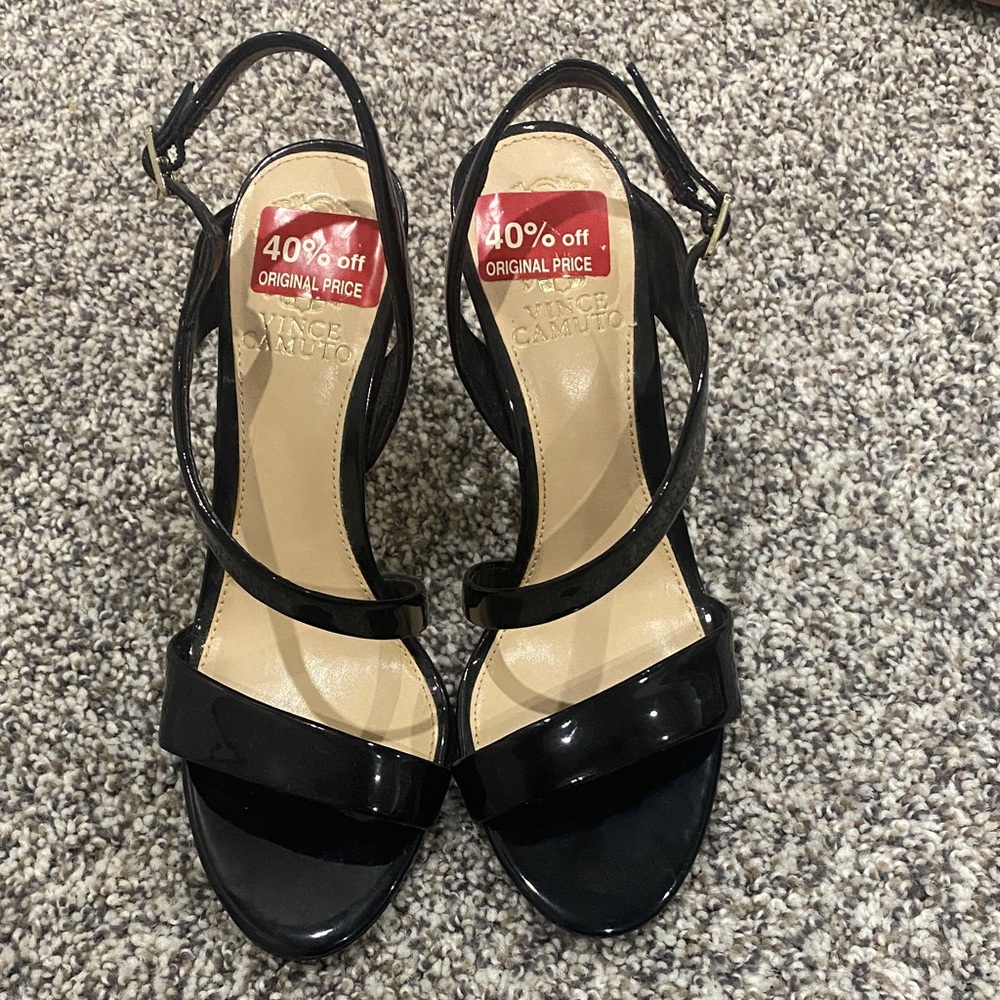 Vince Camuto Glossy Black Heels